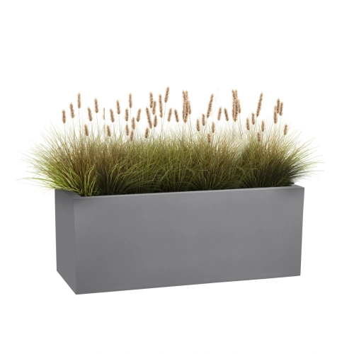 Trawy w szarej donicy LINEO 100x40x40 cm